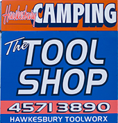 Hawkesbury Toolworx and Camping Sign